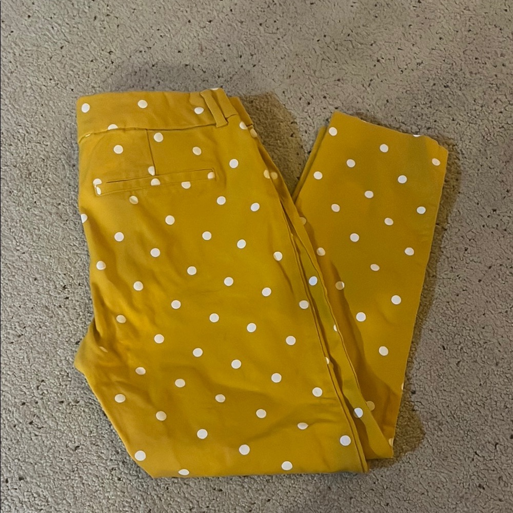 Old Navy Yellow Polka Dot Ankle Pants